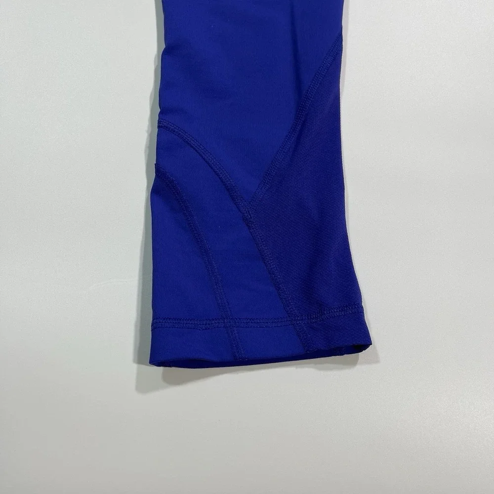 Lululemon Blue Capri Athletic Yoga Leggings Pockets‎ Size 4 Workout